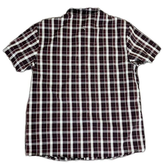 Arc'teryx Mens Size XL Brohm Plaid Cotton Short Sleeve Button Down Shirt Casual - Picture 3 of 12